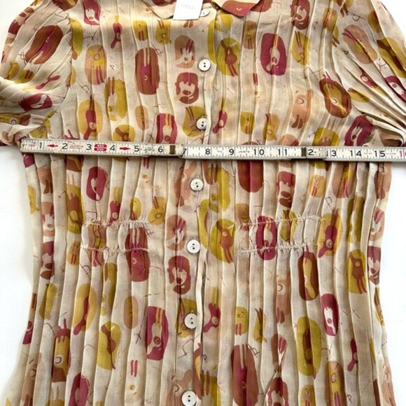 Cotelac Blouse button shirt pleated Small XS - Picture 8 of 12